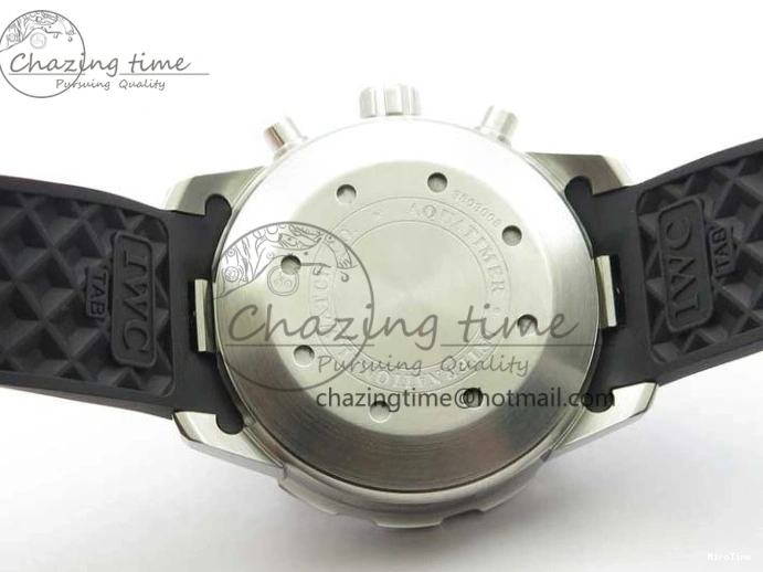 MIROTIME 0327 Aquatimer Chrono IW376702 SS BLS 1:1 Best Edition Black Dial on Black Rubber Strap A WellDesigned 7105
